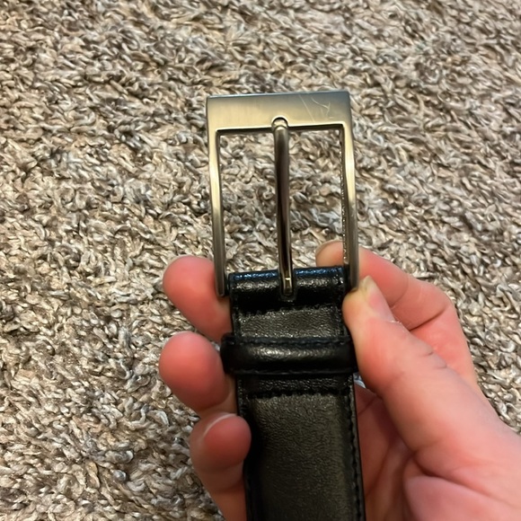 Men's Black genuine Leather Belt size XL - Picture 3 of 6